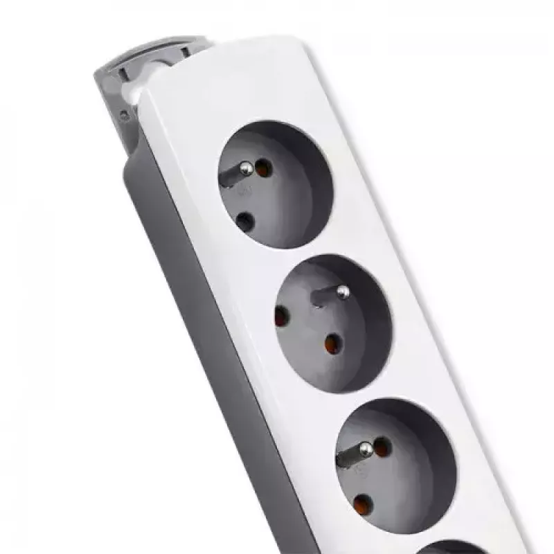 Ciabatta Qoltec 50297, 1,8 m, 6 prese AC per interni, grigio bianco