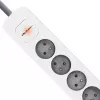 Ciabatta Qoltec 50297, 1,8 m, 6 prese AC per interni, grigio bianco