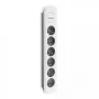 Ciabatta Qoltec 50297, 1,8 m, 6 prese AC per interni, grigio bianco