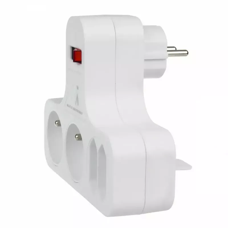 Ciabatta x4 con interruttore MACLEAN MCE244 — ciabatta 4 prese con interruttore singolo