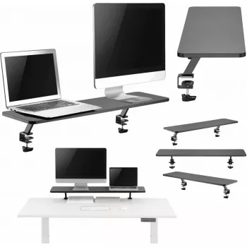 Mozos Clamp Dual Riser ripiano con morsetto per due monitor