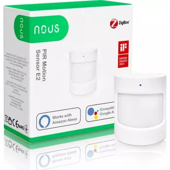 Rilevatore di movimento Nous E2 ZigBee PIR, portata di rilevamento 8 m, angolo di rilevamento 120°
