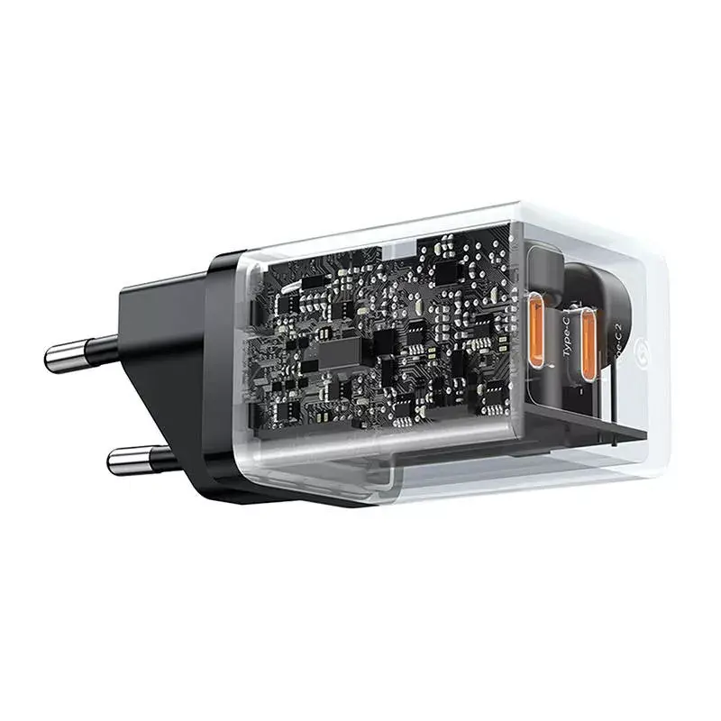 Caricatore da parete Baseus GaN5 40 W, 2x USB-C (nero)