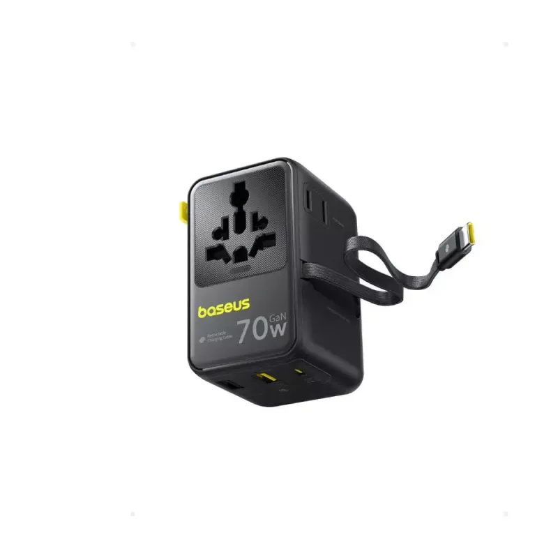 Caricatore Baseus EnerCore CG11 — caricatore rapido AC da interno, 2x USB‑C, cavo 1 m, nero
