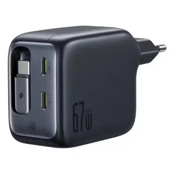 Caricatore Baseus EnerCore CJ11 caricatore rapido 3C 67W — 3× USB-C, ingresso AC, nero
