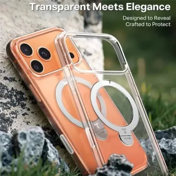 Custodia per cellulare Torras Ostand Spin Series per iPhone 17 Pro Max trasparente – custodia protettiva trasparente