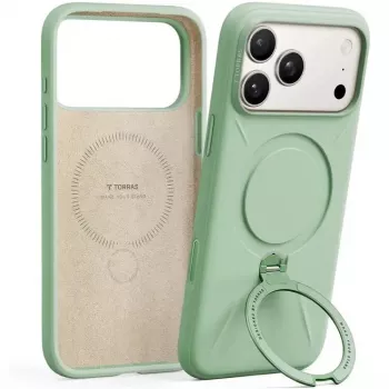 Custodia protettiva Torras Spin Softune Series per iPhone 17 Pro, verde