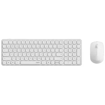 Set tastiera e mouse RAPOO 9310M — tastiera full-size wireless (RF + Bluetooth), bianco, mouse incluso