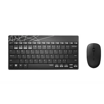 Set tastiera e mouse Rapoo 8000M Universal Bluetooth QWERTZ tedesco nero