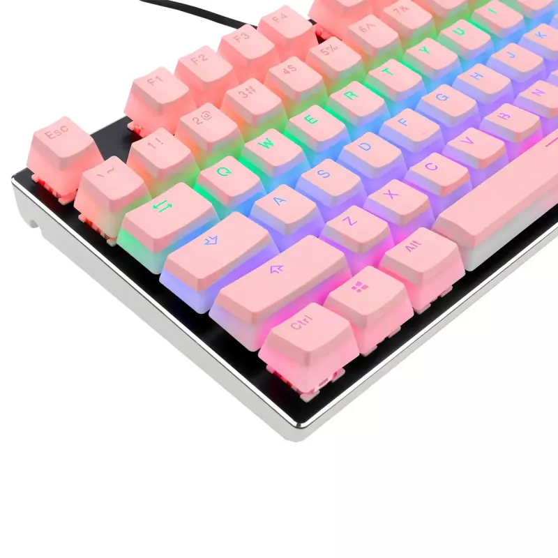 Set di keycap meccanici REDRAGON A130 PBT Doubleshot — keycap rosa, costruzione PBT Doubleshot