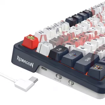 Tastiera meccanica REDRAGON K686AK-RGB-PRO — RF Wireless + USB, Navy White, cavo da 1,5 m