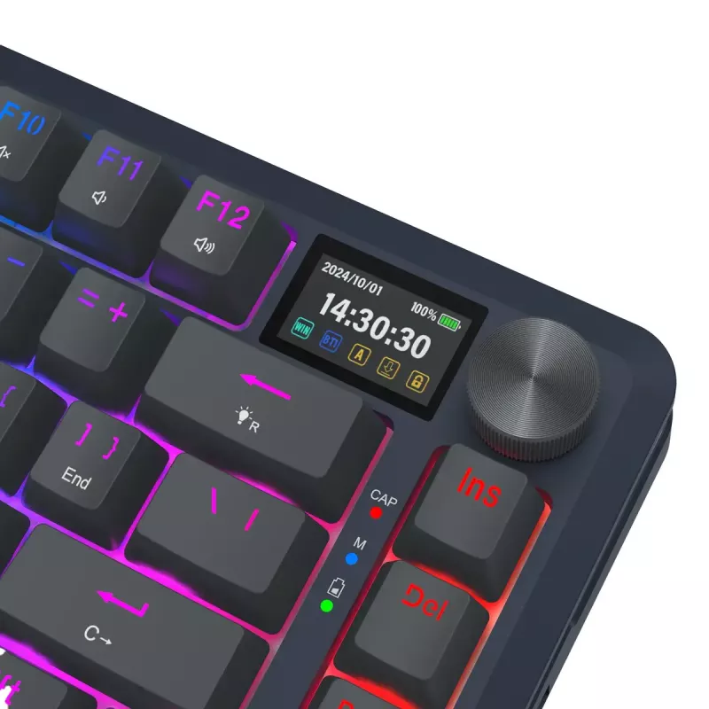 Tastiera meccanica REDRAGON K708-RGB-PRO con USB, RF Wireless e Bluetooth, cavo 1,5 m, nero, 0,76 kg