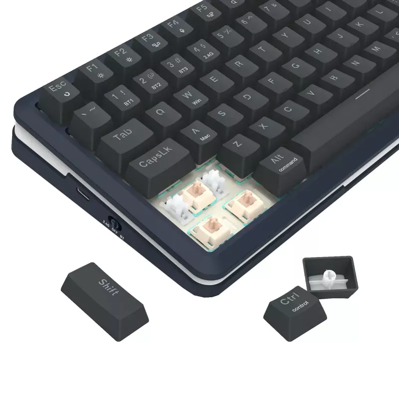 Tastiera meccanica REDRAGON K708-RGB-PRO con USB, RF Wireless e Bluetooth, cavo 1,5 m, nero, 0,76 kg