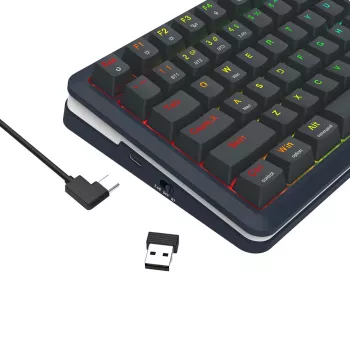 Tastiera meccanica REDRAGON K708-RGB-PRO con USB, RF Wireless e Bluetooth, cavo 1,5 m, nero, 0,76 kg