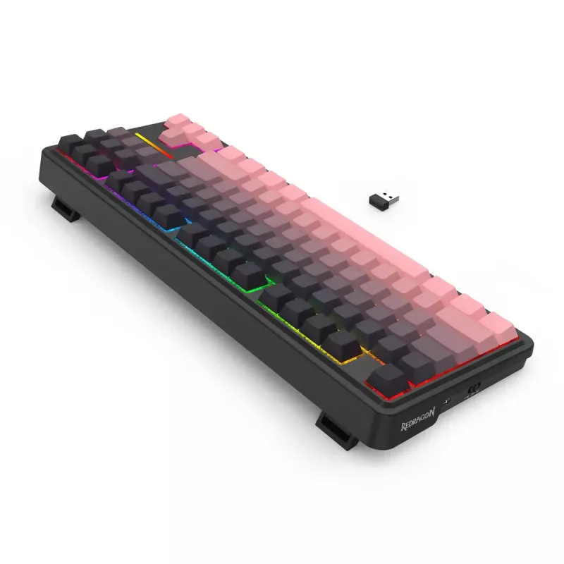 Tastiera meccanica REDRAGON Antonium Pro K728SP-RGB-PRO — USB, RF Wireless, Bluetooth, nero/rosa