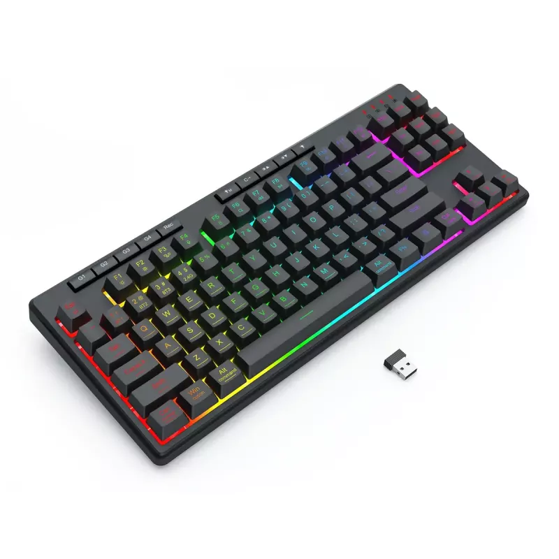 REDRAGON K516RGB-PRO SHIVA PRO 87 tastiera USB RF Wireless Bluetooth nero
