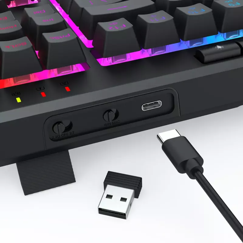 REDRAGON K516RGB-PRO SHIVA PRO 87 tastiera USB RF Wireless Bluetooth nero