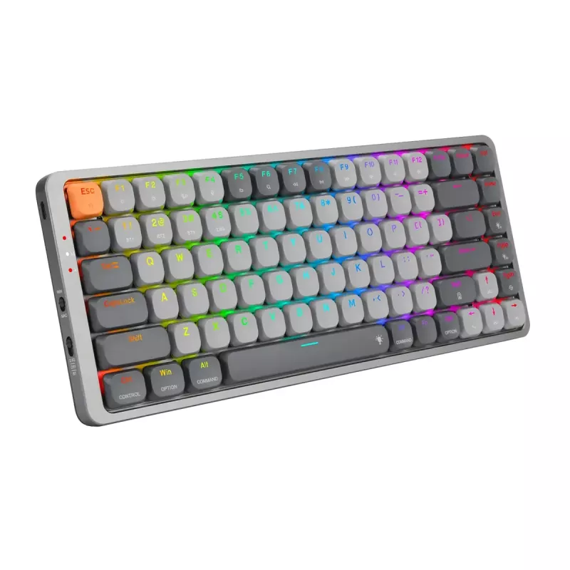 Tastiera meccanica REDRAGON K652GG-RGB-PRO con filo wireless Bluetooth grigio