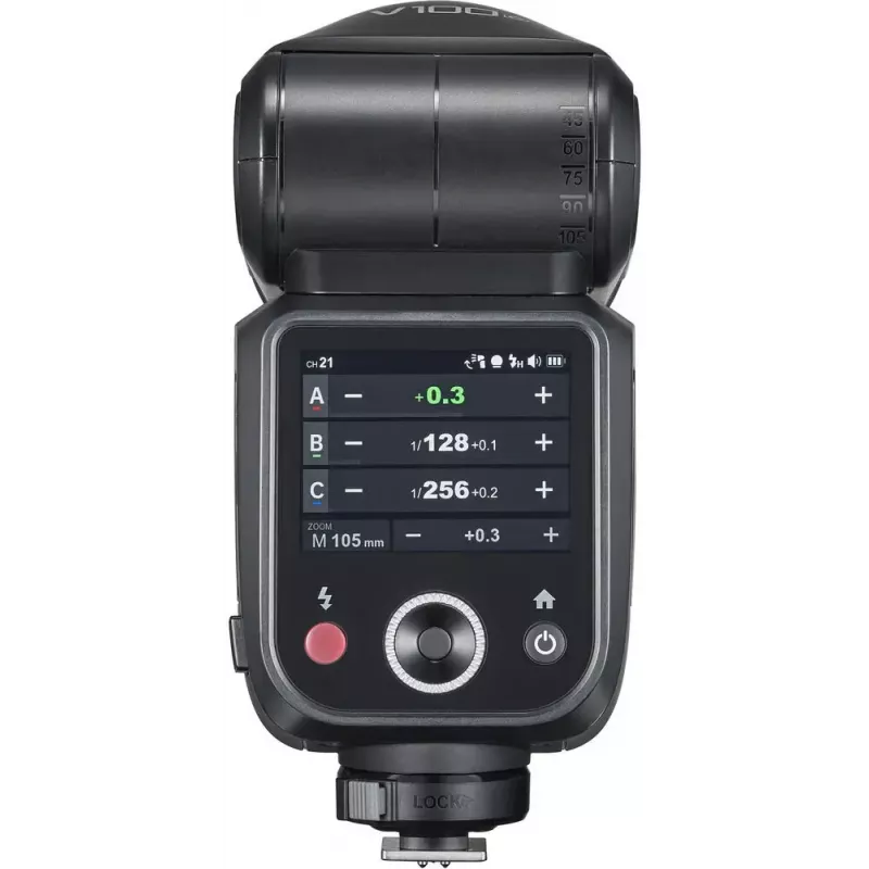 Flash Godox V100-F per Fujifilm — flash on-camera portatile agli ioni di litio