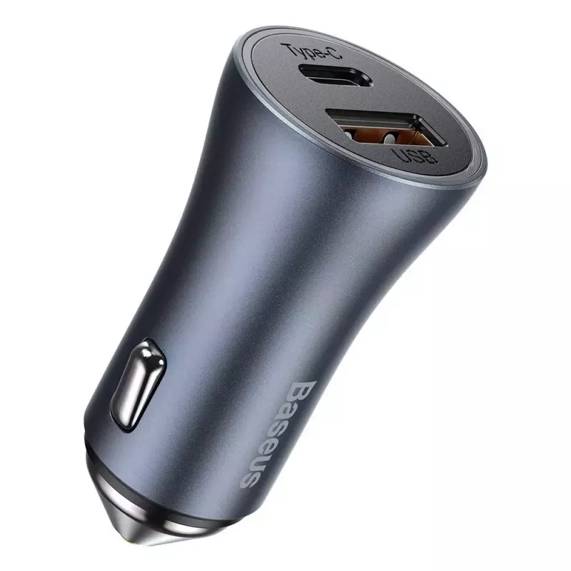 Caricabatterie auto Baseus TZCCJD-0G 40W grigio scuro — alimentatore USB per auto, uscita 40W