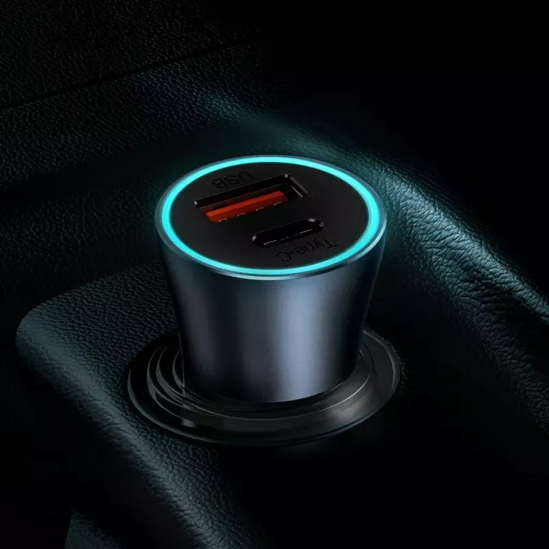 Caricabatterie auto Baseus TZCCJD-0G 40W grigio scuro — alimentatore USB per auto, uscita 40W