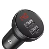 Caricabatterie USB auto Baseus AB2XUSBAKBK — 2× USB 2.0, 4,8 A, alimentazione da accendisigari, nero/grigio