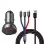 Caricabatterie USB auto Baseus AB2XUSBAKBK — 2× USB 2.0, 4,8 A, alimentazione da accendisigari, nero/grigio
