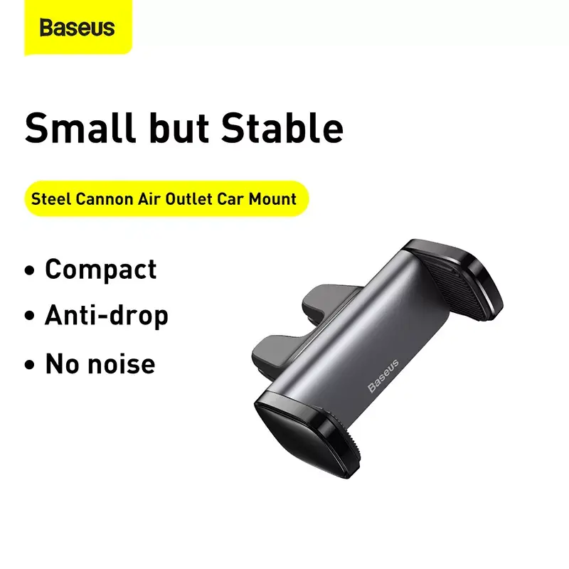 Supporto attivo Baseus Steel Cannon per cellulare nero argento
