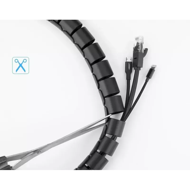 Organizzatore per cavi UGREEN spirale nero — avvolgicavo a spirale, 1 pezzo