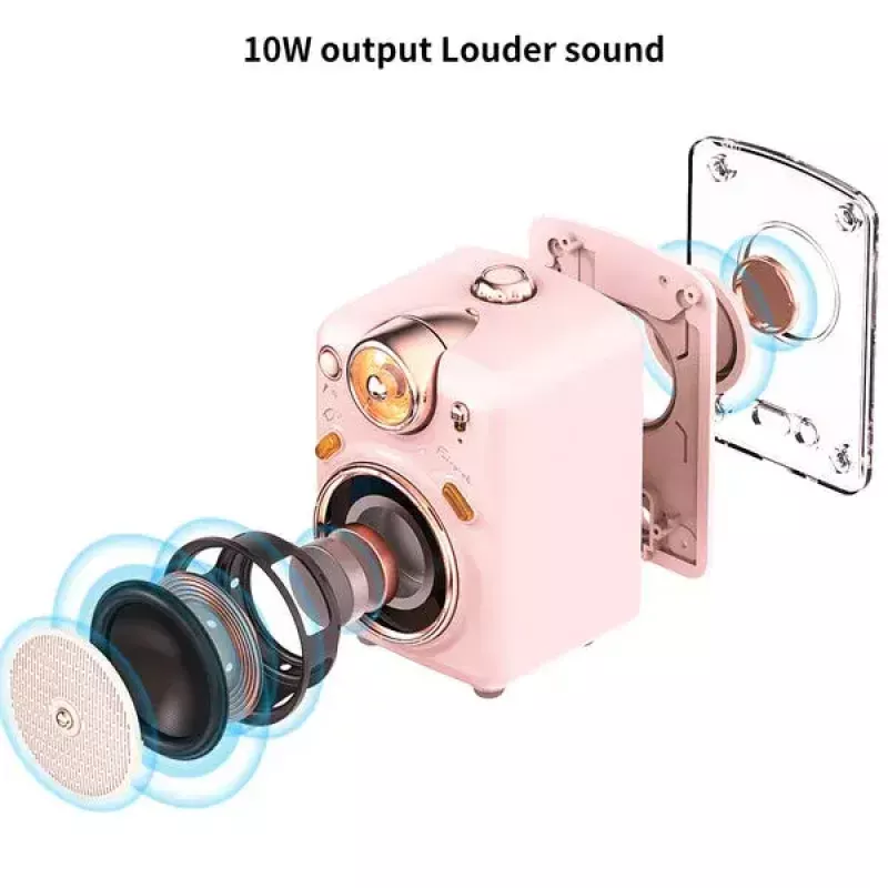 Divoom Fairy-OK speaker karaoke Bluetooth portatile con microfono, rosa