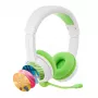 BuddyPhones School+ – con filo e wireless Bluetooth, USB-C, circumaurali, 20–20000 Hz, 147 g, verde/bianco