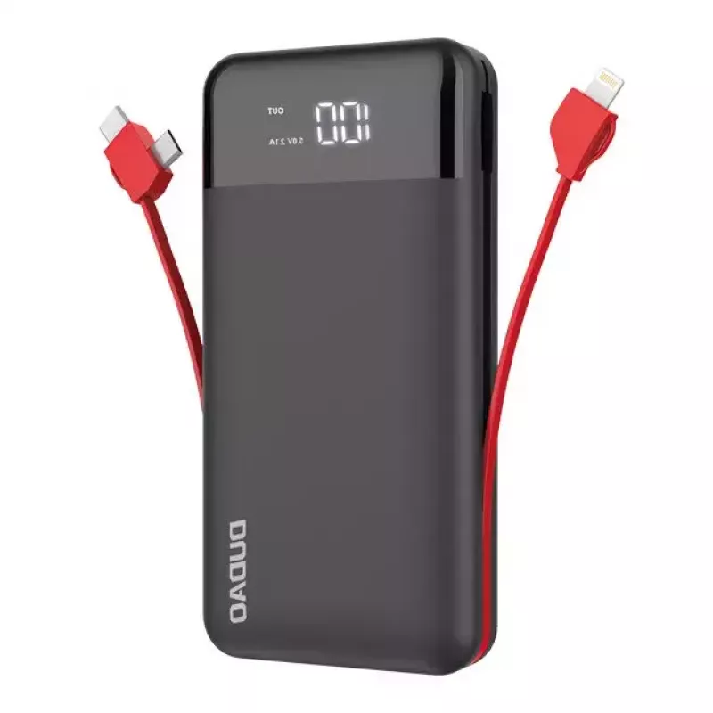 Powerbank Dudao K1Pro 20000 mAh 15 W con 4 cavi integrati, nero