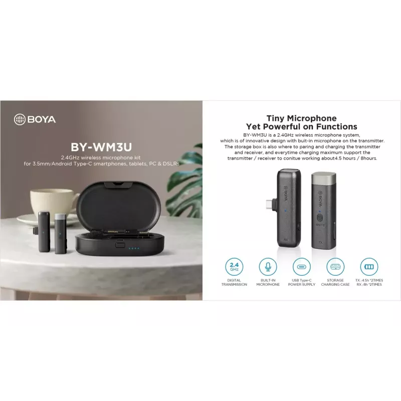 Microfono per cellulare BOYA BY-WM3U