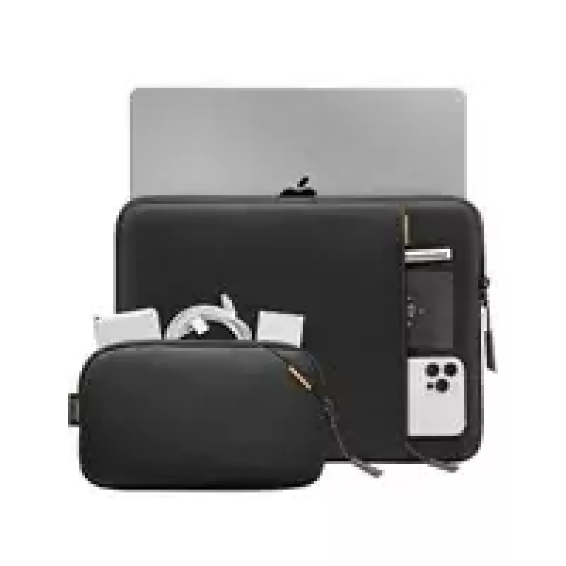 Kit sleeve Tomtoc TOM-A13-C12D per MacBook Pro/Air 13 pollici — nero