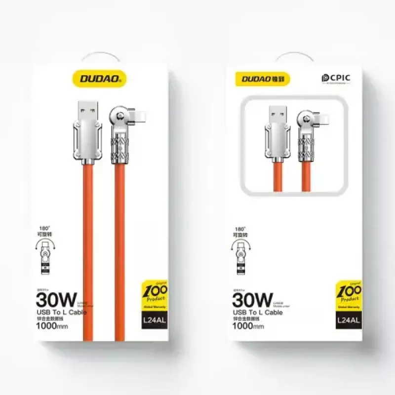 Cavo USB-Lightning Dudao L24AL — 1 m, USB-A a Lightning, arancione