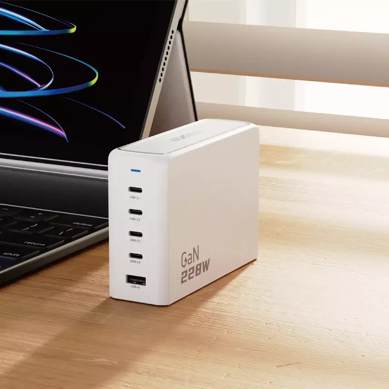 Caricabatterie DUDAO A228EU 228 Watt GaN 4x USB-C 1x USB-A