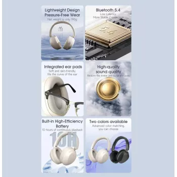 Cuffie wireless on-ear Dudao X22 Max Bluetooth 5.4 ANC nero