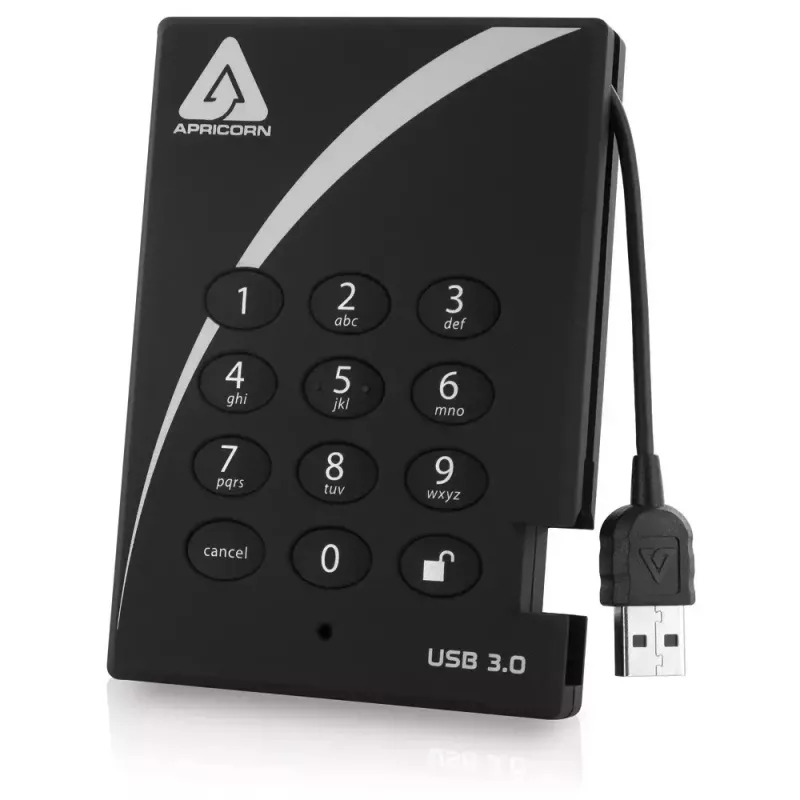 Disco fisso esterno Apricorn 2TB USB 3.2 Gen 1 Aegis Padlock