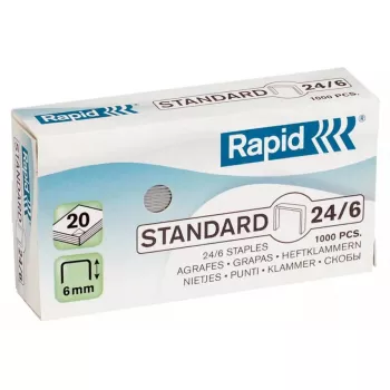 Confezione di punti metallici Rapid 24/6 1000 punti metallici lunghezza gambo 6 mm