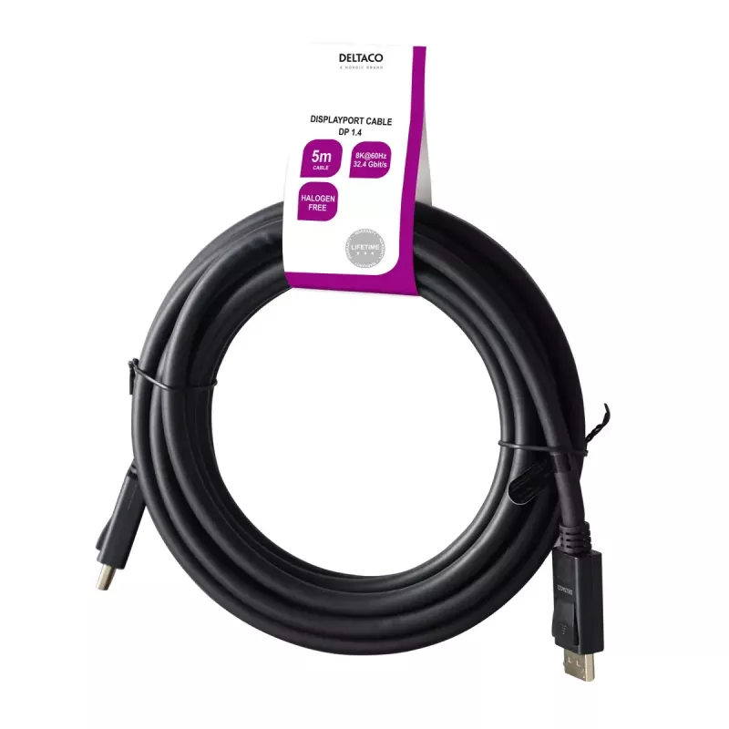Cavo DisplayPort Deltaco DP8K-1050-LSZH 5 m nero