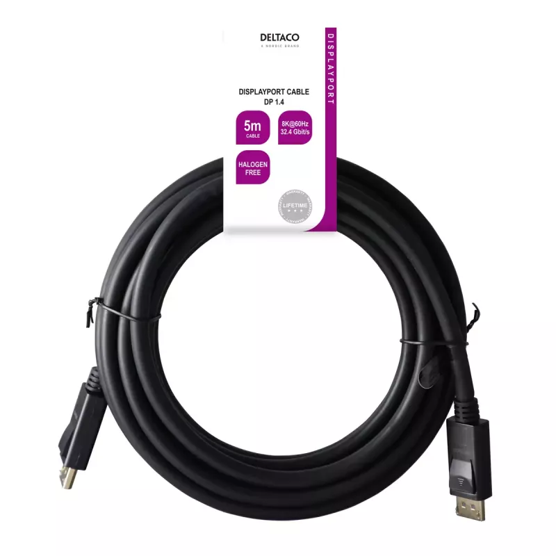 Cavo DisplayPort Deltaco DP8K-1050-LSZH 5 m nero