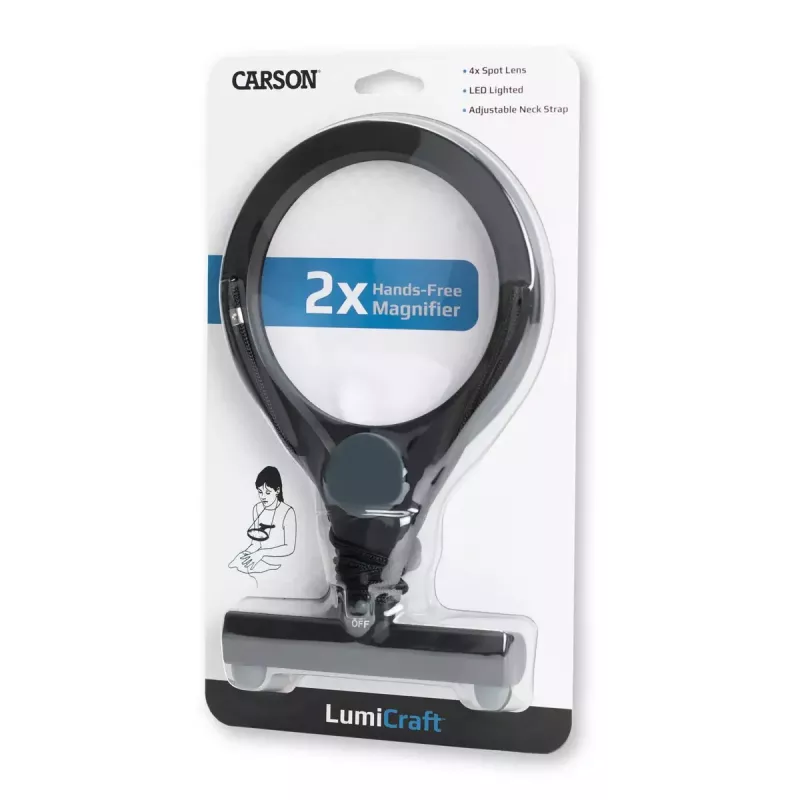 Lente d'ingrandimento Carson LumiCraft 2x, LED, a batteria, nero, 135×23×226 mm