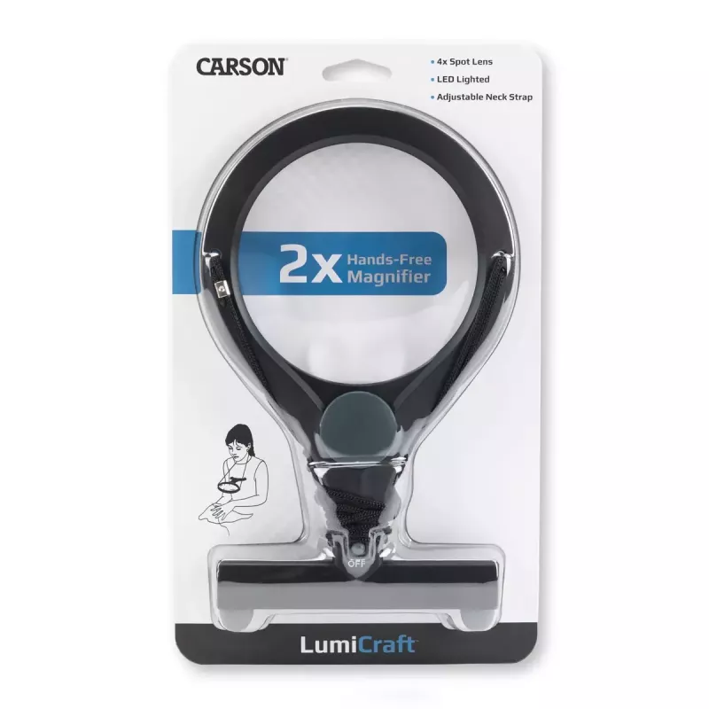 Lente d'ingrandimento Carson LumiCraft 2x, LED, a batteria, nero, 135×23×226 mm