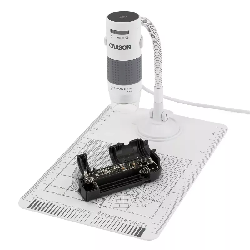 Microscopio digitale Carson EFLEX 300x, ingrandimento 75–300×, fotocamera 1600×1200, grigio/bianco