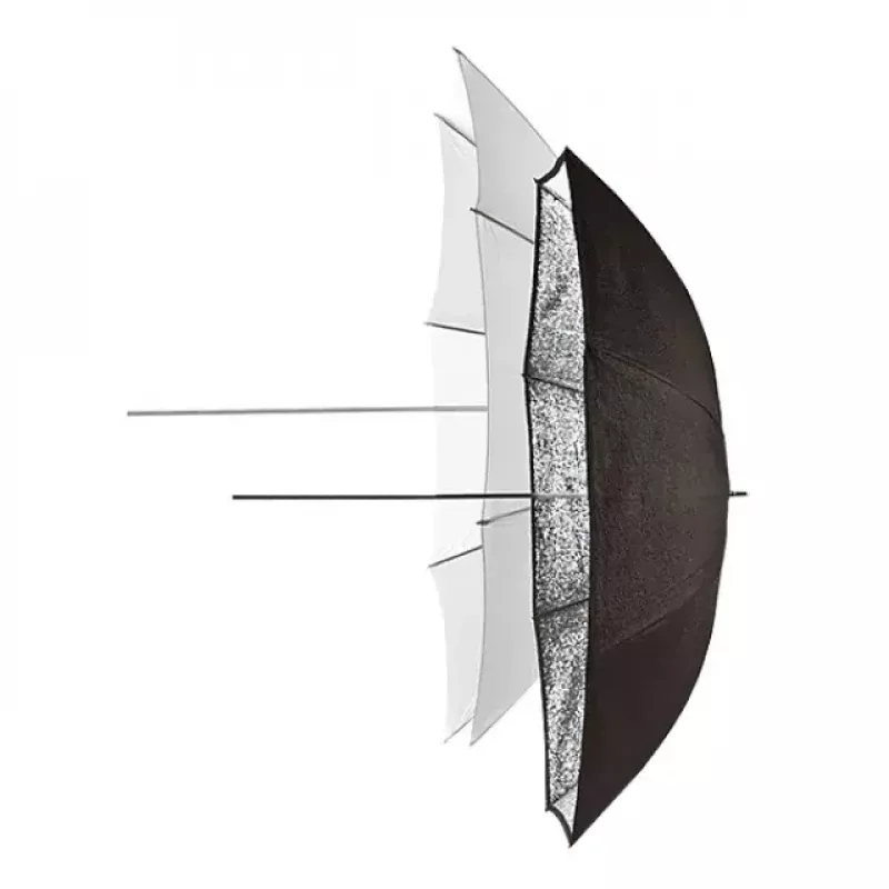 Ombrello riflettente nero argento trasparente Elinchrom 26062 diametro 83 cm