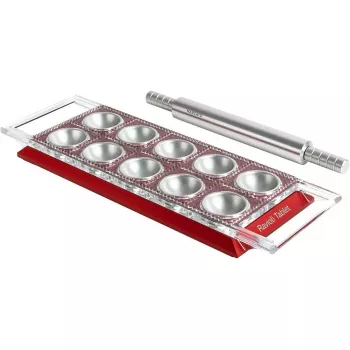 Tavoletta per ravioli Marcato RT-RSO rossa — stampo manuale per ravioli, pressa compatta per pasta ripiena