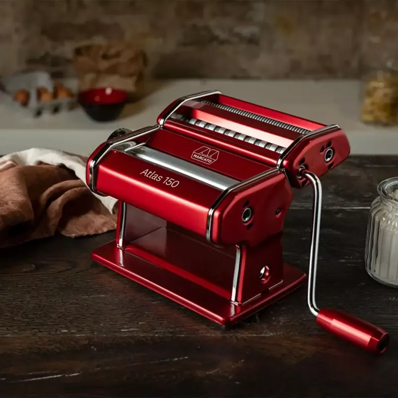 Marcato Atlas 150 Rossa Macchina per pasta con rotella tagliapasta, rosso
