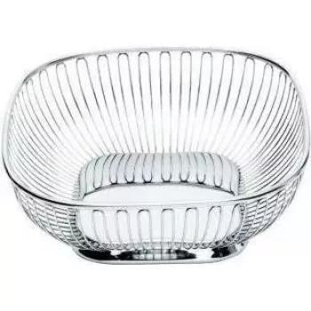 Cestino portavivande Alessi 845 quadrato acciaio inox 230x230 mm