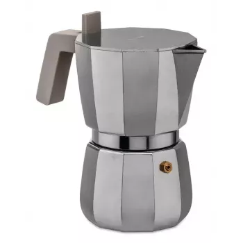 Caffettiera Moka Alessi Moka 0,07 L grigio