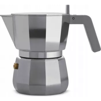 Caffettiera Moka per espresso ALESSI DC06/3 argento – caffettiera per piano cottura con capacità 3 tazze